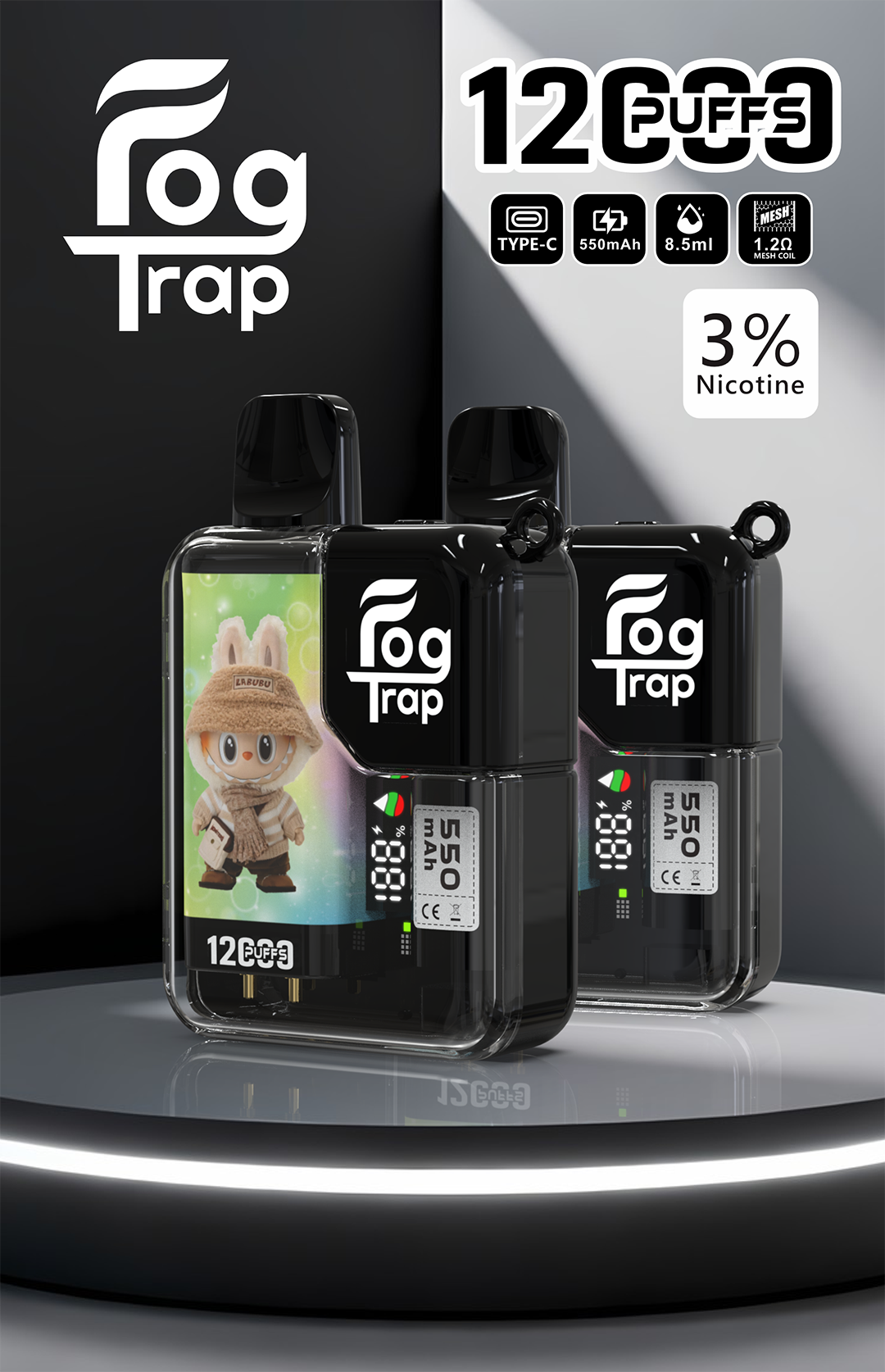 Fog Trap 12000口 蠟筆小新 × LABUBU 定義如緞面般柔順的吸吮新維度 解鎖始終如一的濃厚層次 LCD 智慧監控實時監控 【買10贈1】 台灣現貨:圖片 2