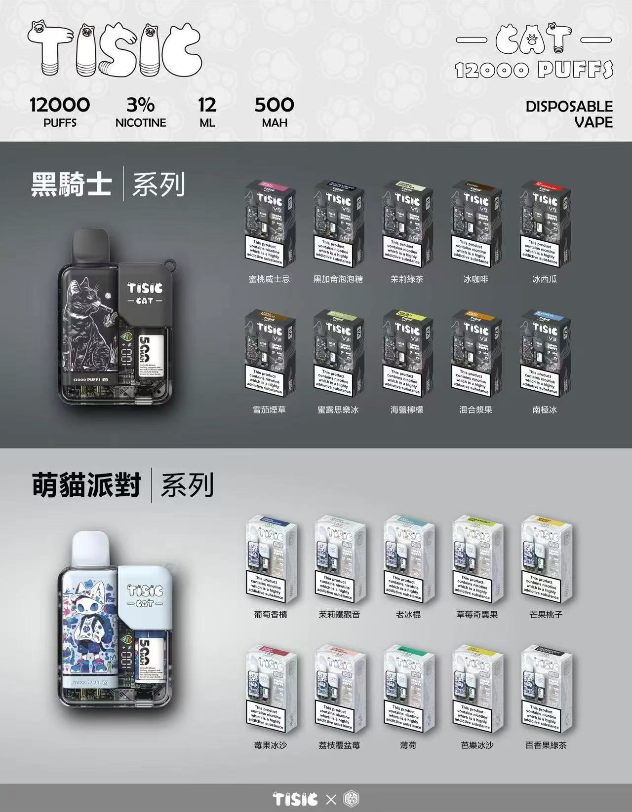 「買 10 送 1 超划算」TISIC 潮流系列 酷帥黑騎士 vs 療癒貓派對 酷黑與萌系光影交織出深沈而不凡的感官震撼 強效核心確保每一吸吮皆飽滿紮實 台灣現貨:圖片 2
